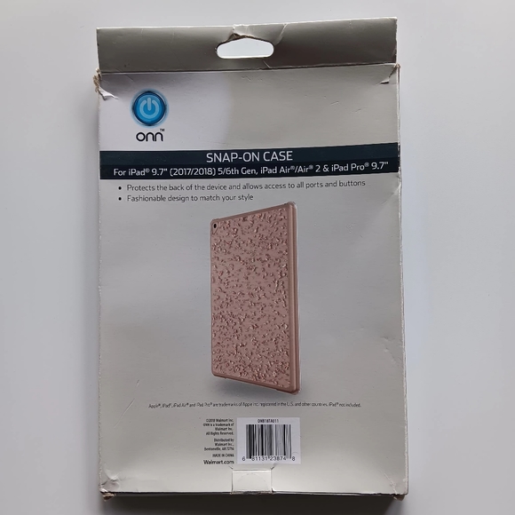 New onn Snap-On Case iPad Air Pro 9.7" 2017 2018 5th Gen 6th Gen Gold Plastic - Picture 3 of 3